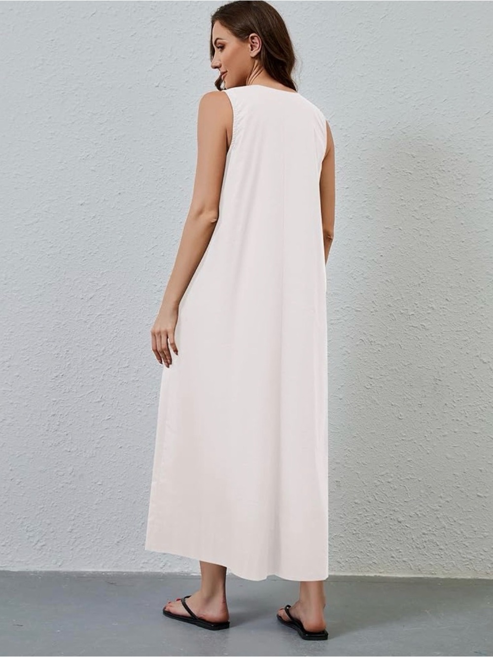 White 100% Cotton maxi dress - Picture 4 of 9